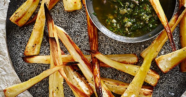 Parsnip Fries with Salsa Verde