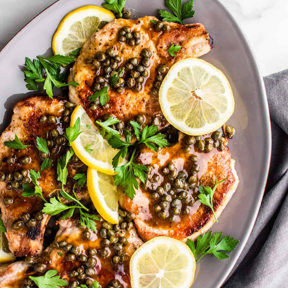 Pork with Lemon Piccata Sauce