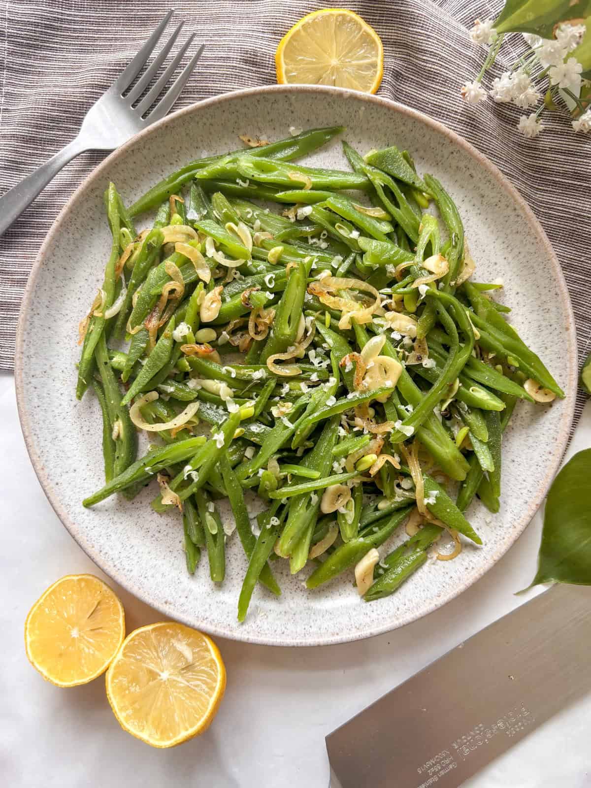 Runner Beans with Shallot Butter
