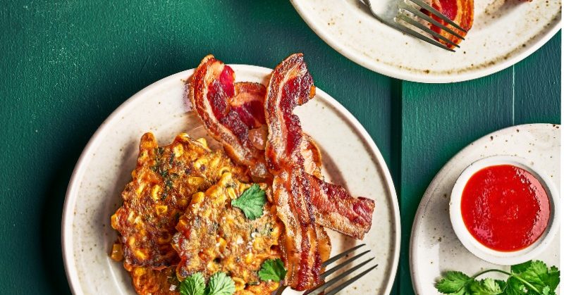 Sweetcorn, chilli, coriander fritters
